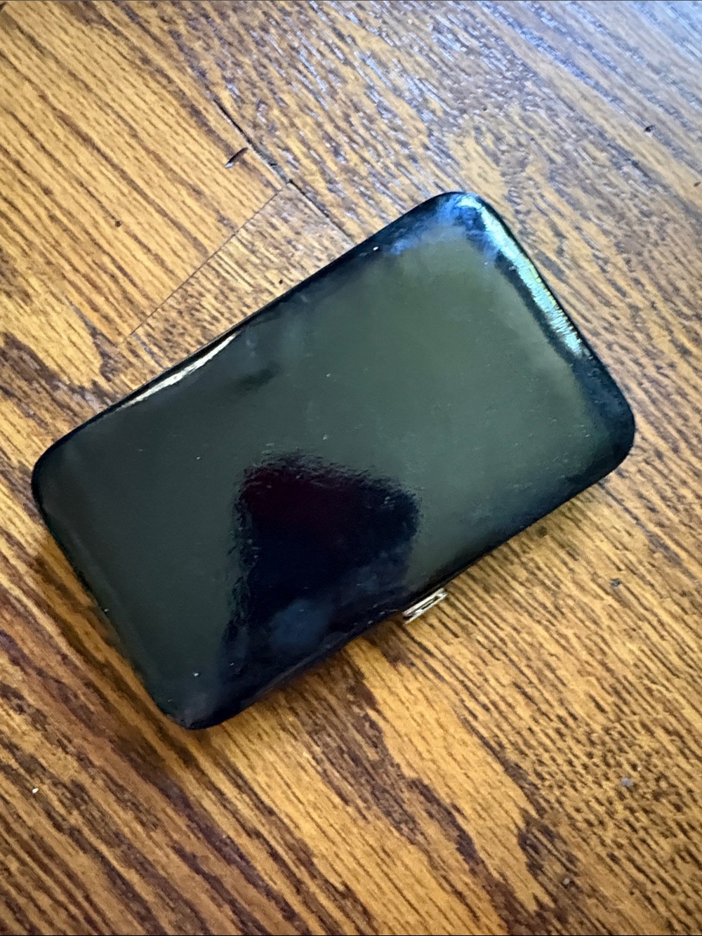 Black Patent Compact Card Case